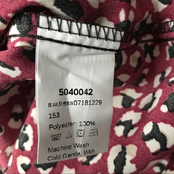 Shein Red Cheetah Print Button Up Dress Medium - Picture 7 of 7